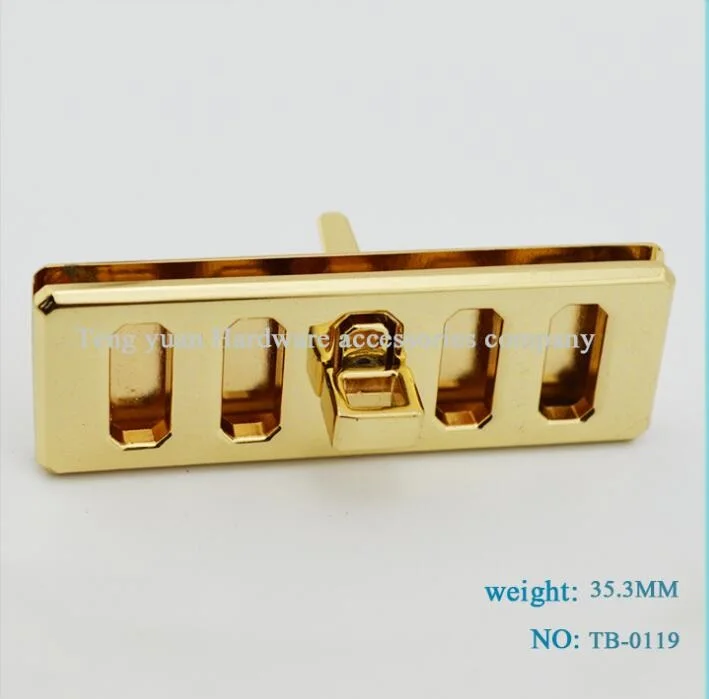 

(10 PCS/lot) metal plating processing leather handbags fine stair shape twist lock decorative accessories