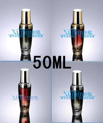 E2 Capacity 50ml  50pcs/lot Red satin black bottle bottle pressure mercury lotion bottle pump bottle