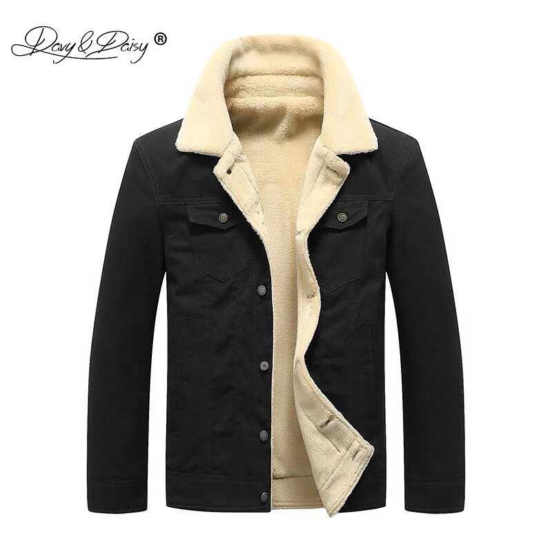 

DAVYDAISY 2019 New Plus Size M-5XL Men Jacket Men Warn Fur Collar Male Tactical Fleece Jackets Causal Outerwear Coat JKI05