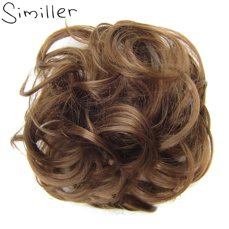 Similler sentetik saç topuz elastik çörek saç çantası yüksek sıcaklık Fiber Chignon topuz saç ekleme aksesuarları düğün