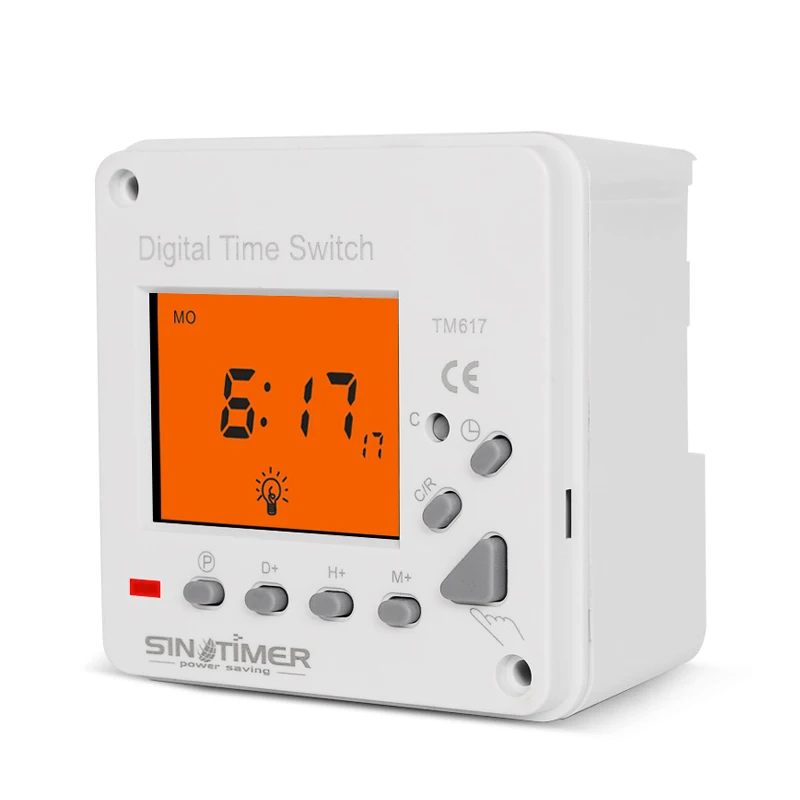 TM617 16A Super Large LCD Timer Digital Display Timer Yellow Lighting Weekly Programmable Timer Relay Clock Free Voltage Output