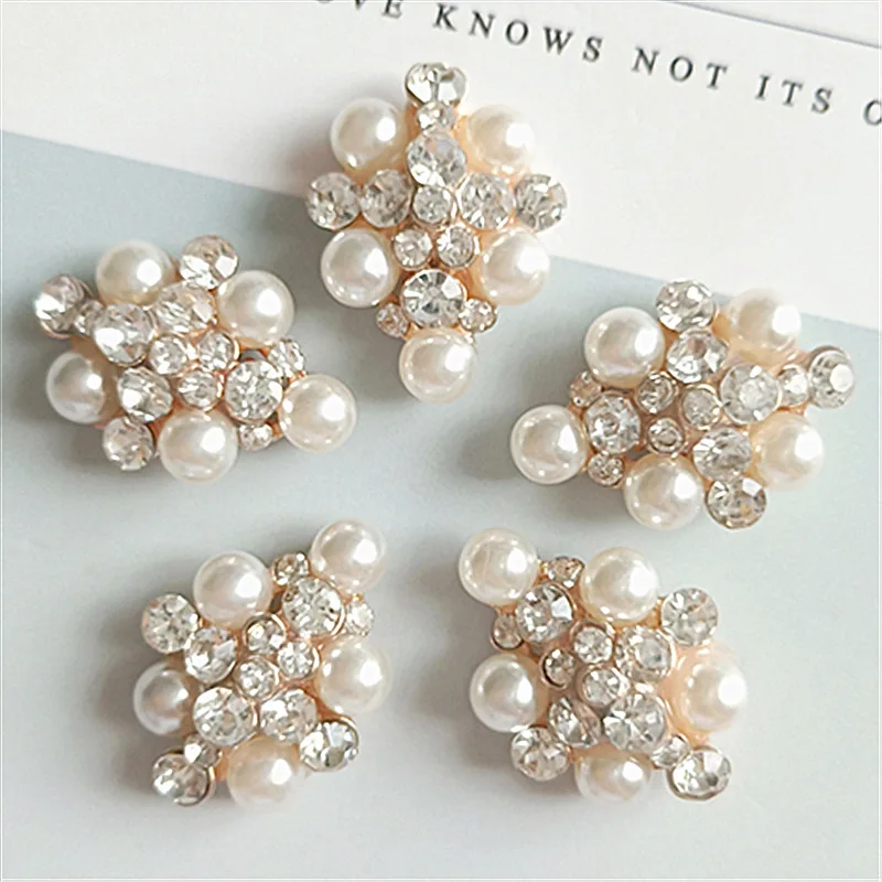 50pcs 16*22mm Gold Color Imitation Pearl Crystal Cross shape Charm  for DIY Handmade Women Fashion Jewelry Making wholesale