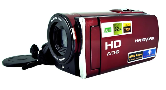 كاميرا فيديو رقمية بحد أقصى 12 ميجا بكسل 3 بوصة مع تقريب رقمي 16X/كاميرا فيديو كاميرا صغيرة HD 720P كاميرا فيديو