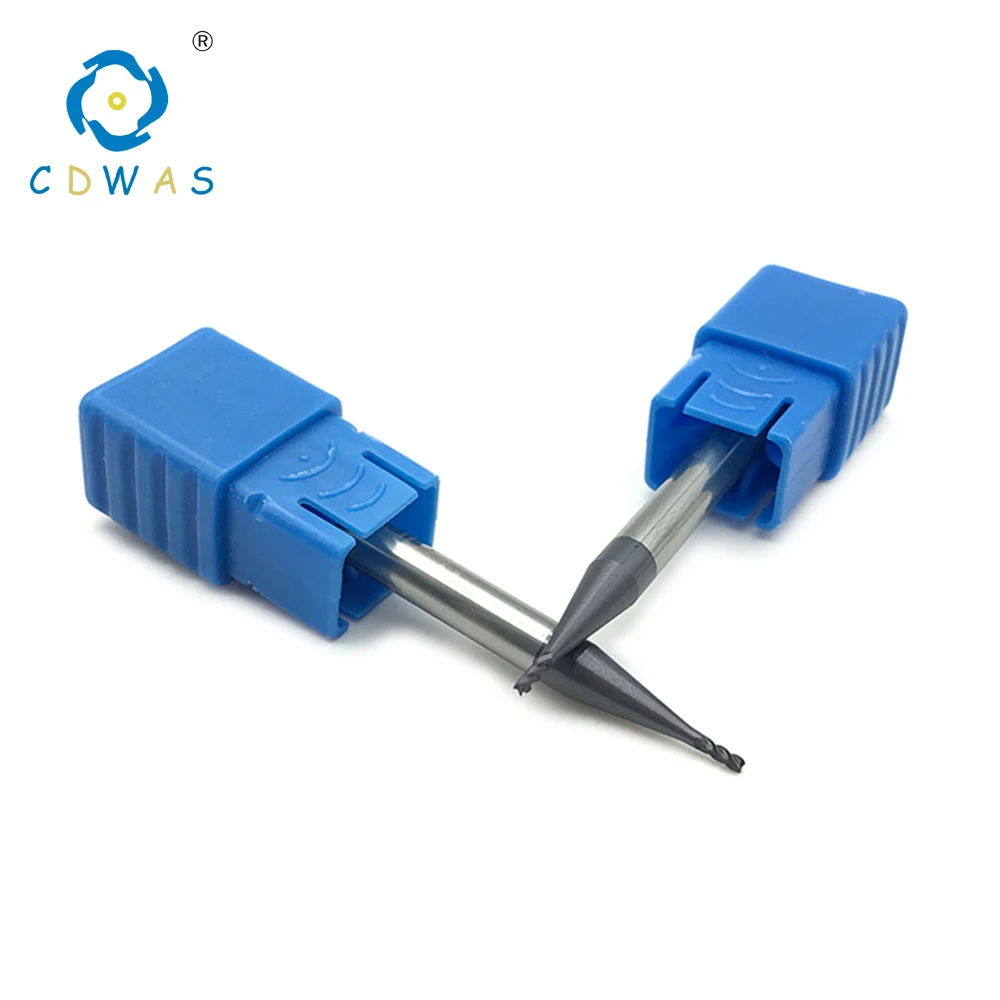 5pcs End mills 4Flute HRC50 diameter 1MM D1X3X4X50L Carbide Cutting Tool Spiral Bit CNC machine milling cutter for metalworking