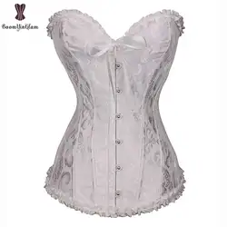 Drop Shipping Corset Cheap Wholesale Price Corsets Women Overbust Lace Up Jacquard Floral Korset Outfit Plus Size Bustier Gothic