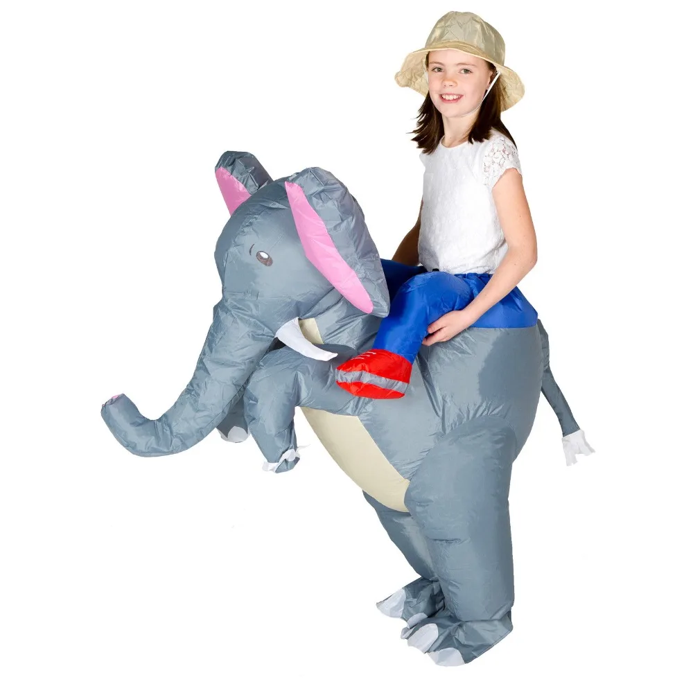 Inflatable Elephant Costume Party Carnival Cosplay Dress Halloween Blow Up Suit Chub Animal Mascot for Women Men Kid Purim Xmas