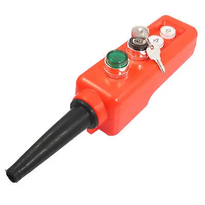 

220V Green Light 2 Position Selector Up Down Hoist Crane Pushbutton Switch w Key