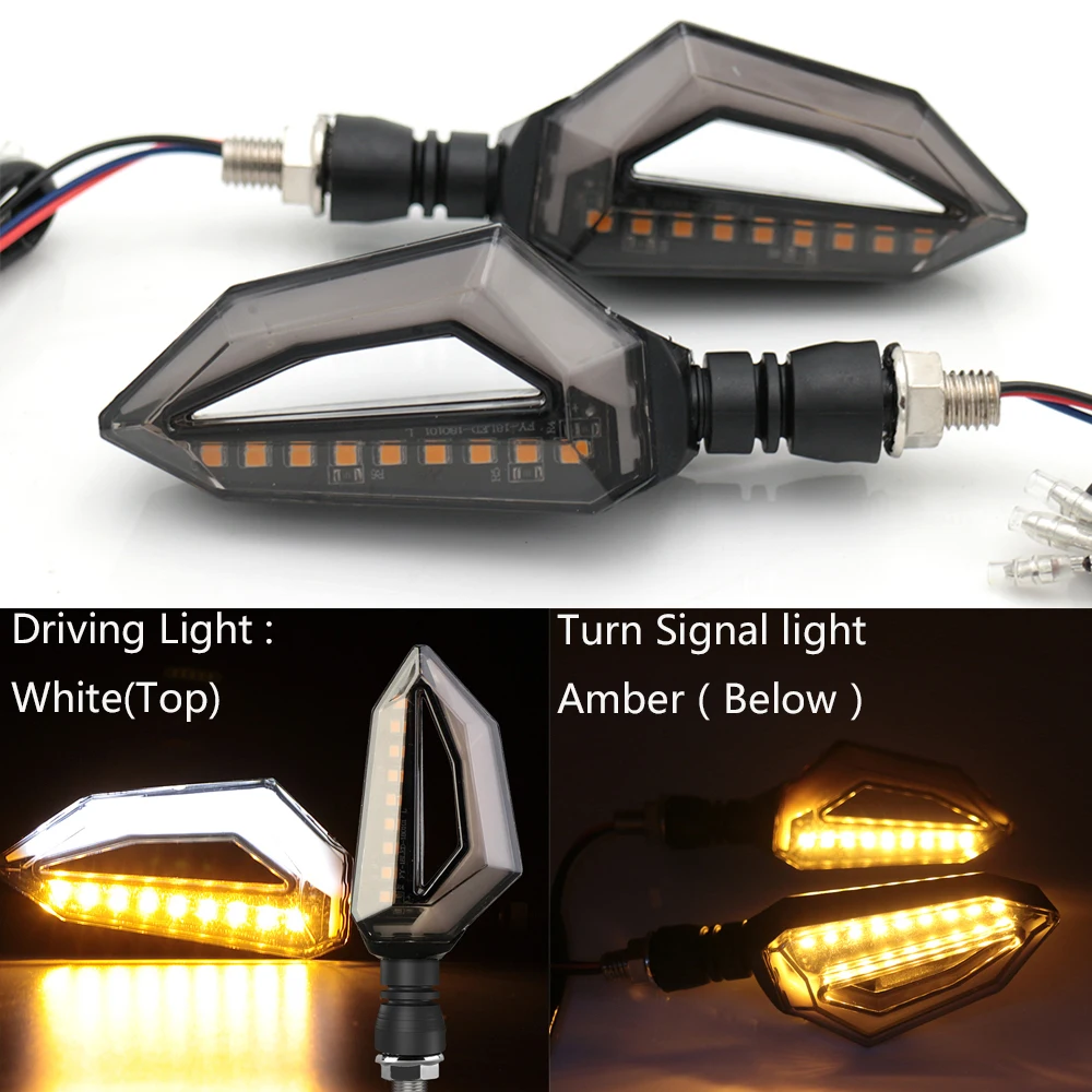 Universal Motorcycle 12 LED Turn Signal Lights Blinker Front Rear Light for Harley Cruiser Honda Kawasaki BMW Yamaha