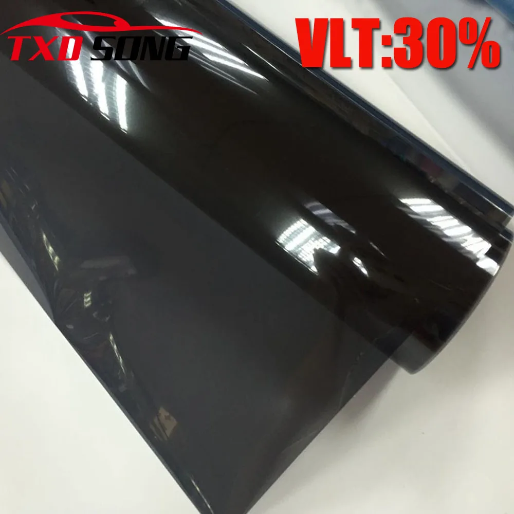 50x300cm Light Black Car Window Tint Film Glass VLT 30% Roll 1 PLY Car Auto House Commercial Solar Protection Summer Free ship