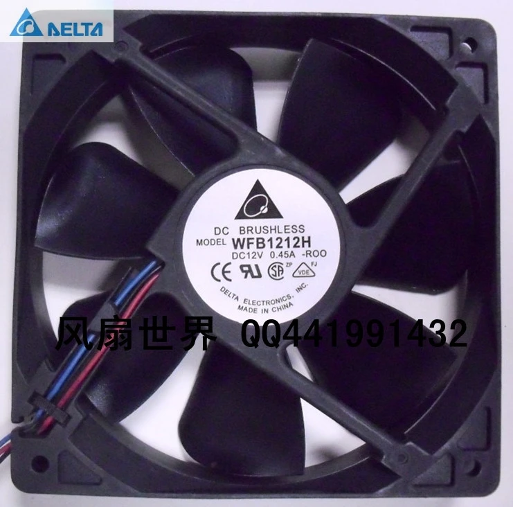 

120mm 12V Case Fan for Delta WFB1212H 12CM 12025 120*120*25MM 0.45A Axial Cooling Fan Cooler Cabinets