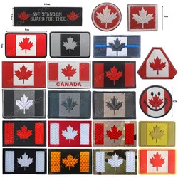 Canada Embroidery Patch Canadian Maple Leaf Flag Patches Appliques Rubber Embroidered Patch For Clothing Backpack