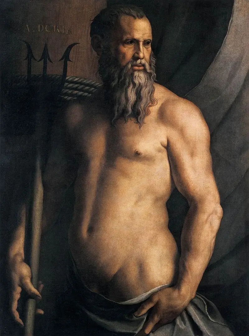 

TOP ART # Portrait of Andrea Doria as Neptune Poseidon PRINT painting on canvas-- free ship cost