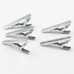 Men's Neck 4cm Tie Pin Clips Clasp Chrome Stainless Steel Jewelry for Wedding Groom Usher Men's Clothing Accessories