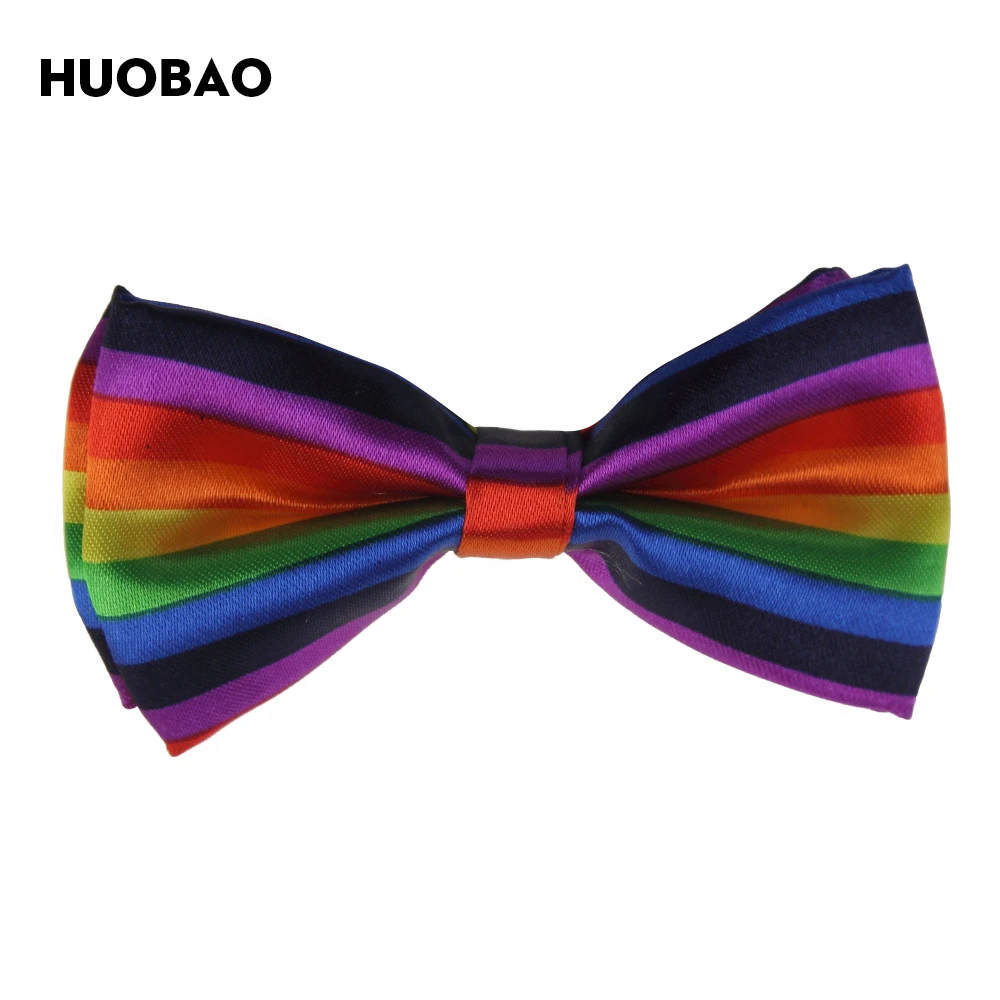 HUOBAO 2019 Fashion Colorful Rainbow Striped Suspenders And Bow Ties Sets For Children