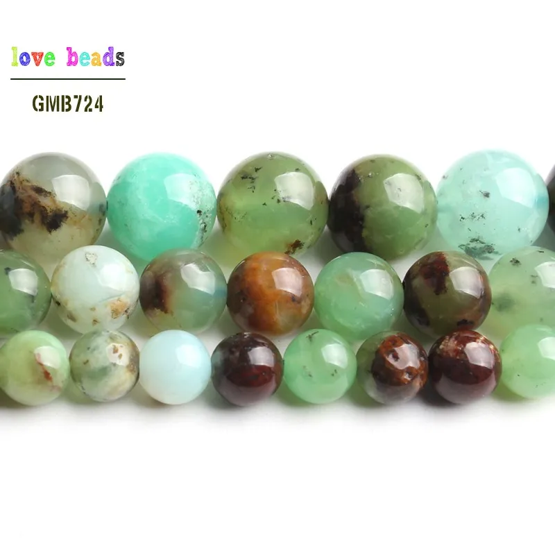 Natural Australian Chrysoprase Stone Round Loose Beads for Jewelry Making 15\'\' Strand DIY Bracelet 6/8/10mm