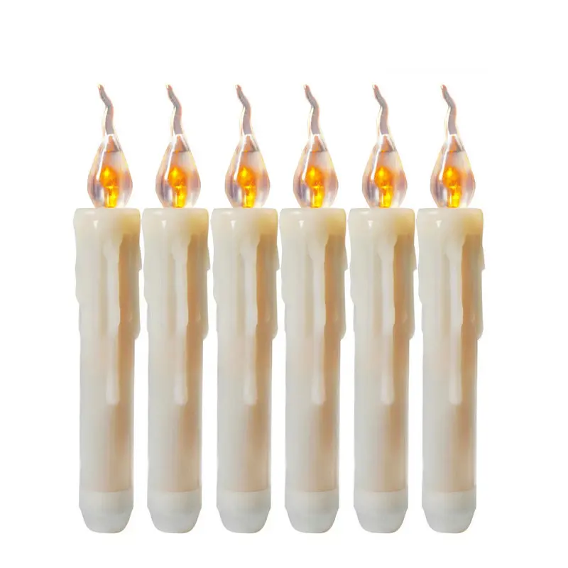 

36pcs LED Taper Battery Operated Flameless Candle lamp Dipped Flickering Electric Pillar Candles Wedding Xmas Home party-Amber