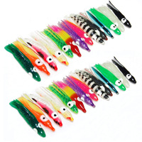 10pcs 5cm/2inch Fishing Lures Squid Skirts Octopus Trolling Fishing Lure Set For Jigs Luminous Silicone Artificial Jigging Bait