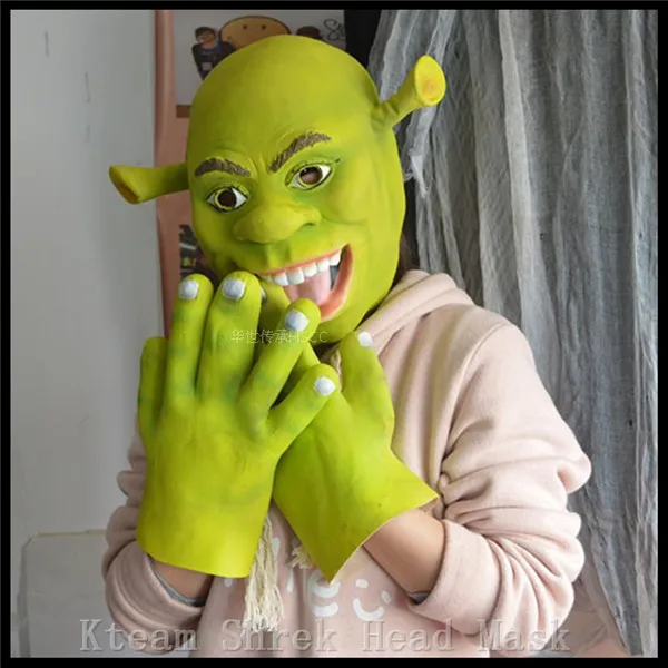 Top Quality Party Cosplay Green Shrek Mask Movie Cosplay Prop Adult Animal Party Mask Move Face Mask for Halloween Cosplay