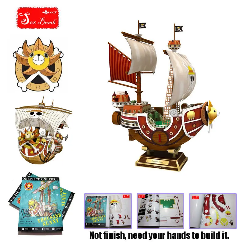 

Corsairs "THOUSAND SUNNY" Of Anime "ONE PIECE" Scale 3D Paper Model Ship Toys for children Cartoon Paper Model pirate ship Toys