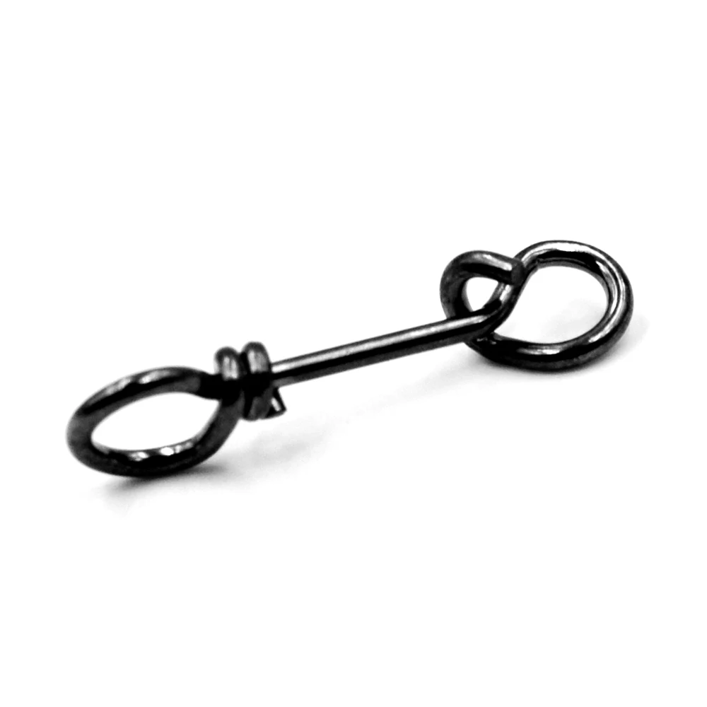 MNFT 30Pcs Stainless steel Fishing Fastach Clips Fishing Swivels Snaps Swivel Rolling Snap Quick Connection Accessory