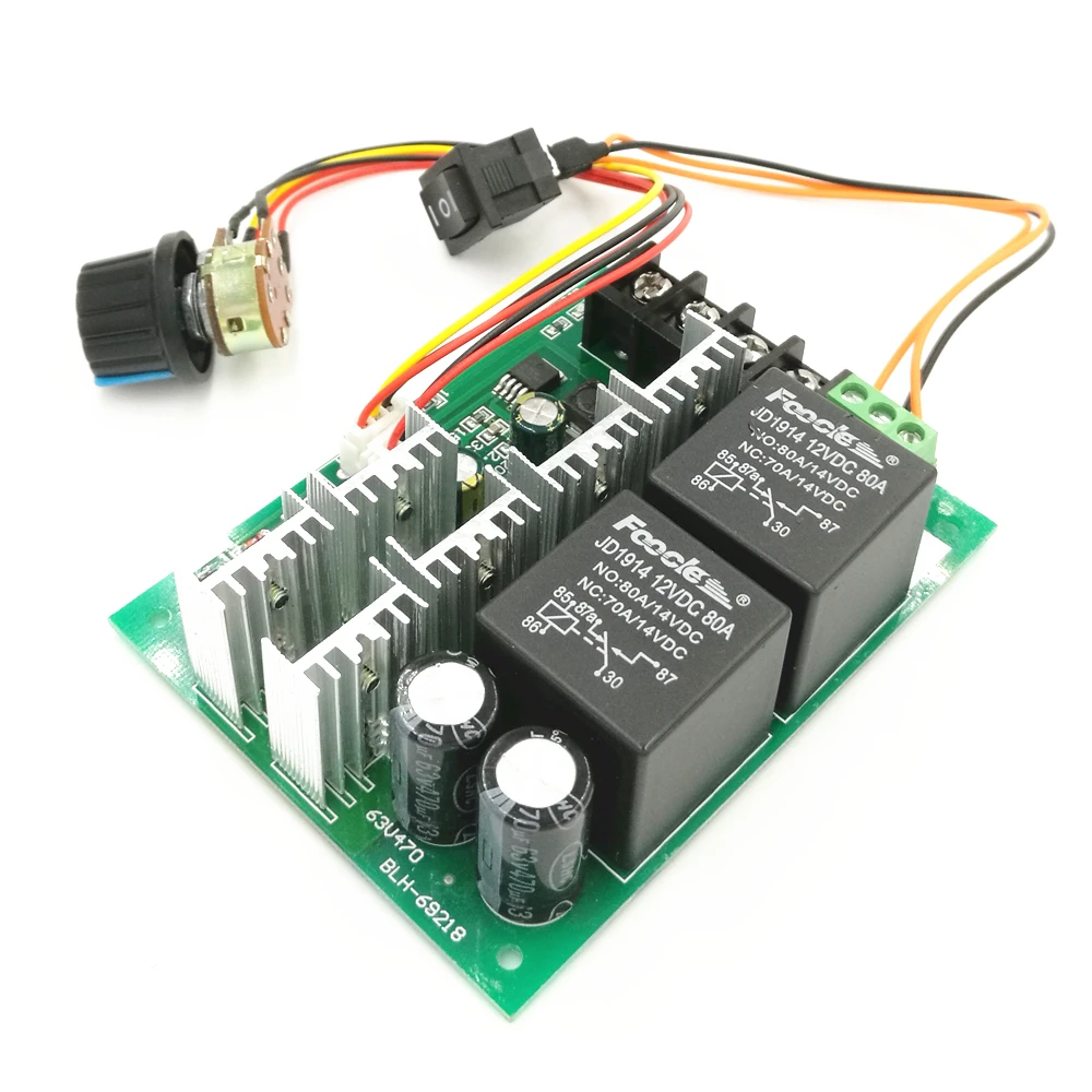PWM DC Motor Speed Controller – 10-50V, 40A Continuous, 60A Max, Forward/Reverse, With Metal Shell & Potentiometer