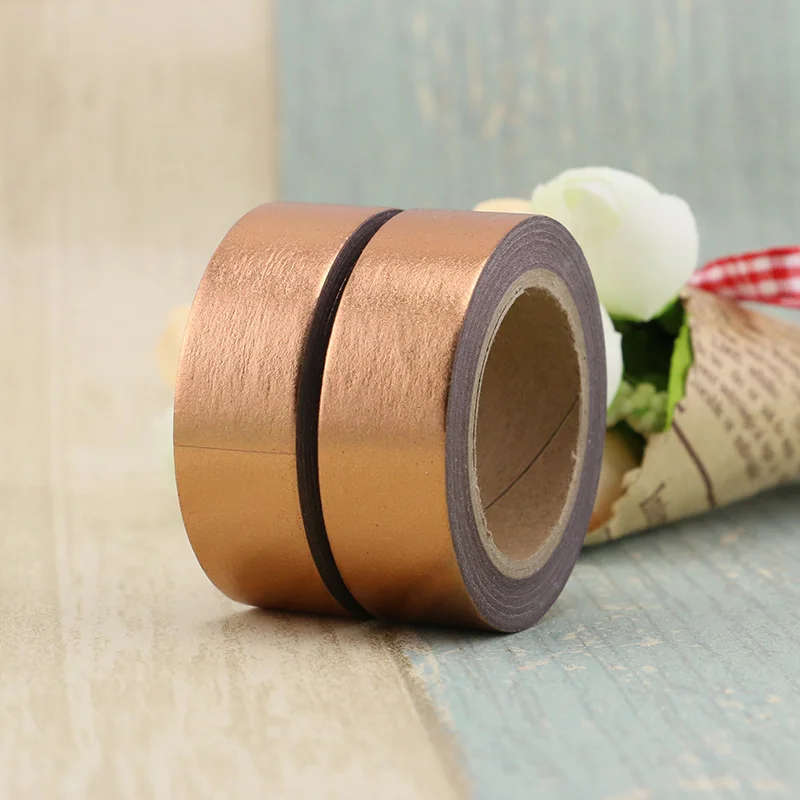 1X copper solid Foil Washi Tape Stationery Diy Scrapbooking Photo Album Kawaii Scrapbook tape