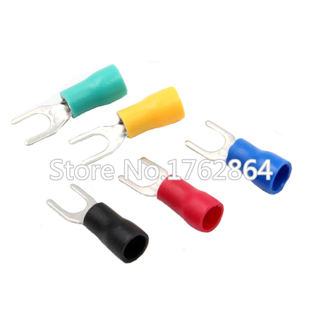 100PCS/LOT SV1.25-3.2/3.5/3.7/4/5/6/8 Cold pressing end head fork-shaped insulated end head u-shaped end head