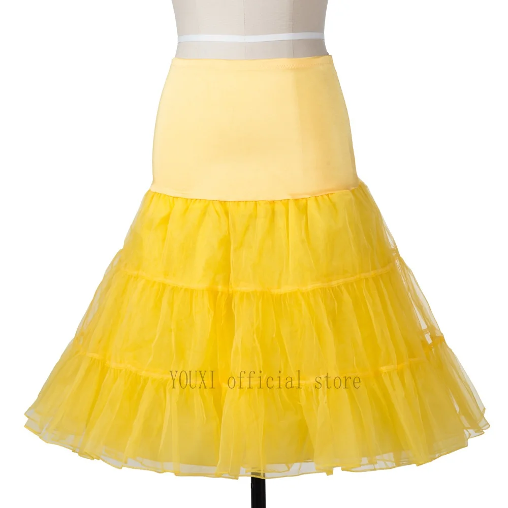 Neuer kurzer Petticoat Vintage 3-lagiger Puffy Organza Petticoat Retro Krinoline Unterrock Rockabilly Cosplay Swing Tutu Rock – Detail 9