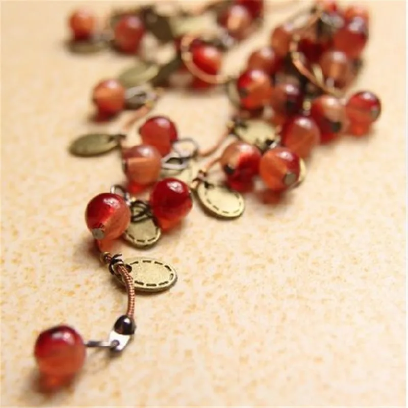 ADOLPH Jewelry Fashion Jewelry For Women 2022 New Korean Fashion Vine Red Cherry Necklace Gifts