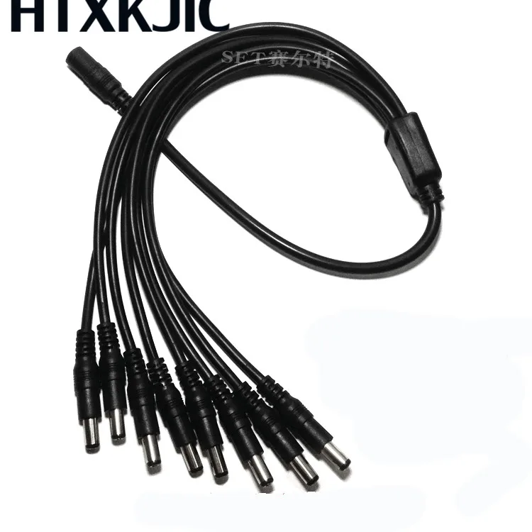 3 قطعة 8 قناة DC الطاقة 5.5x2.1 مللي متر Spliter 1 الإناث إلى 8 الذكور للكاميرا CCTV