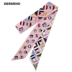 120cm*5 scarf extended autumn and winter print scarf fashion tie ribbon hair band head skinny scarves