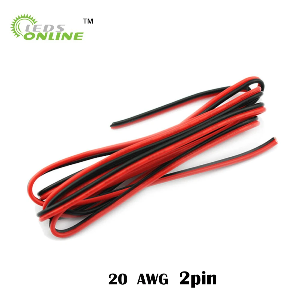 5M 10M  2pin 20 AWG UL2468 2*0.5mm Extension Cable use for 12v 24v LED Strip Tape String Connect Electric Wire