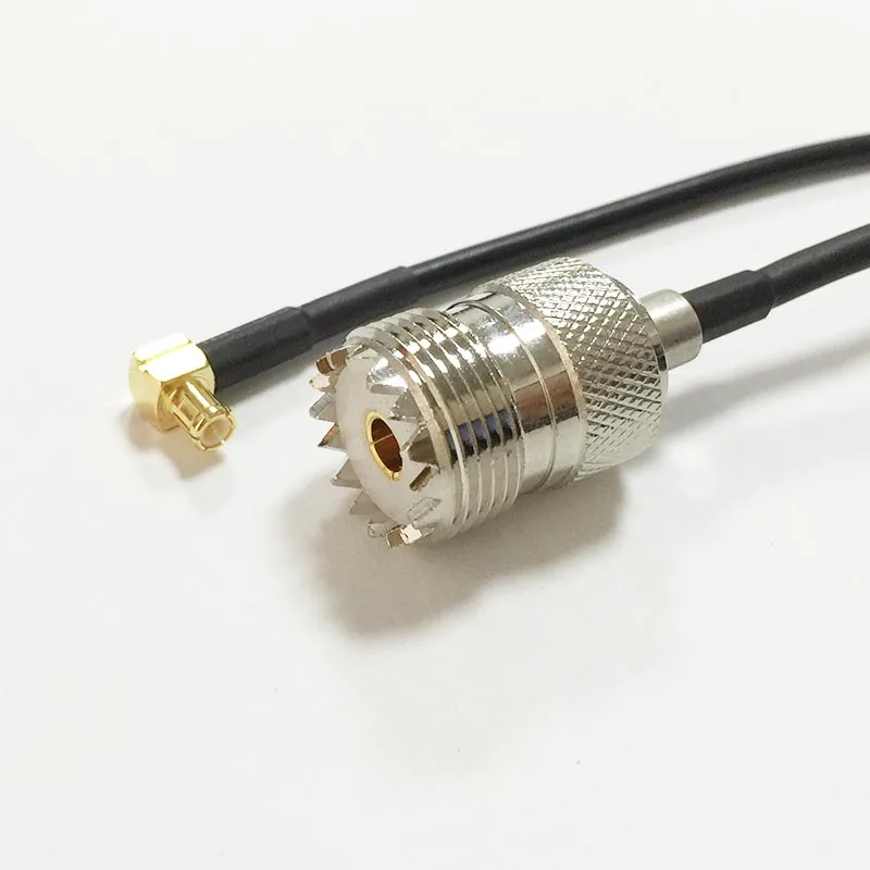 New UHF  Female Jack  SO239 Switch MCX  Male Plug  Right  Angle pigtail cable RG174  Wholesale 20CM 8