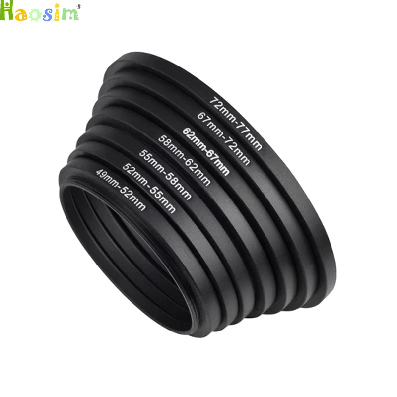 46-49 49-52 52-55 55-58 58-62 62-67 67-72 72-77 77-82 mm Anelli step up in metallo Filtro adattatore per obiettivo