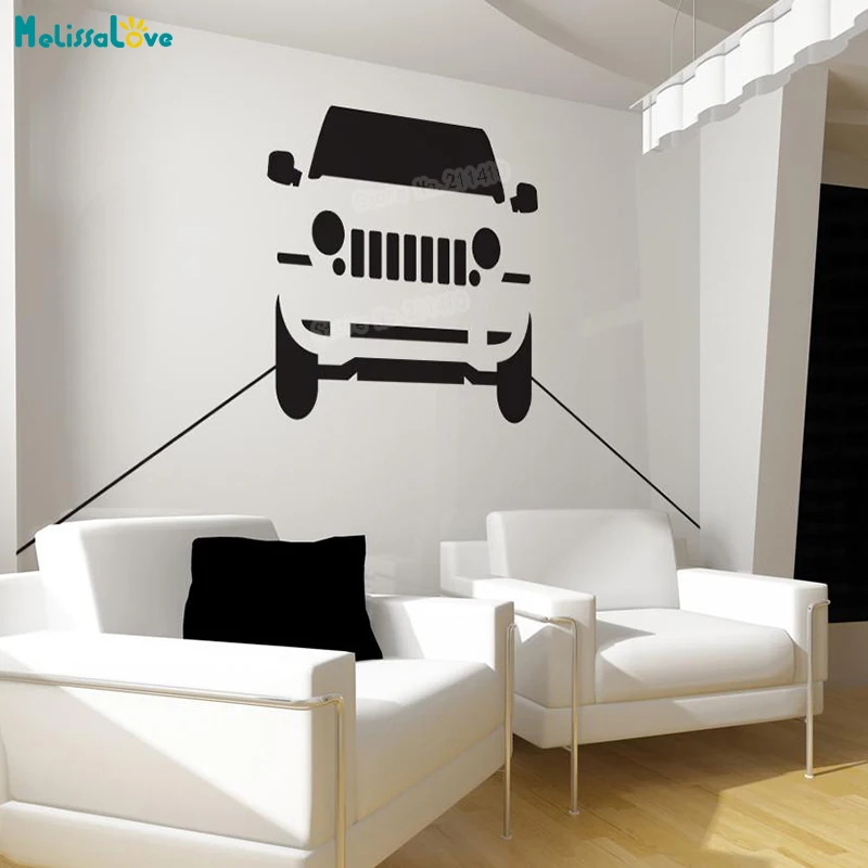 Car Wall Decals Driving Jeep Wallpaper Sticker Home Decor For Living Room Decoration Self-adhesive Vinyl Art Murals YT082