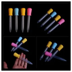 2pcs Small Silicone Plastic Feeding Medicine Liquid Ear Eye Graduated Pipette Dropper 5ml for School Lab Supplies color random