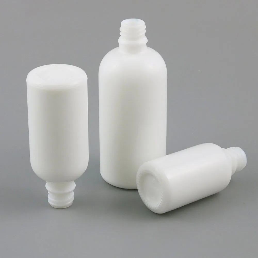 360 x 30ml 50ml 100ml Nail Polish white Jade Glass Bottle With Black Brush For Liquid Reagent Pipette Bottle Cosmetic Container