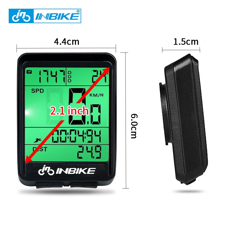 INBIKE 2.1inch Bicycle Computer bike Wireless and Wired Stopwatch MTB Cycling Odometer Speedometer Multifunction LED Backlight