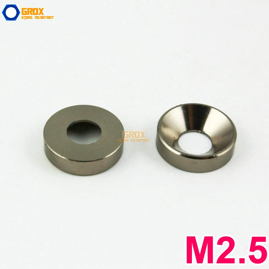 

30 Pieces M2.5 Gray Aluminum Washer Countersunk Flat Head Screw Washer