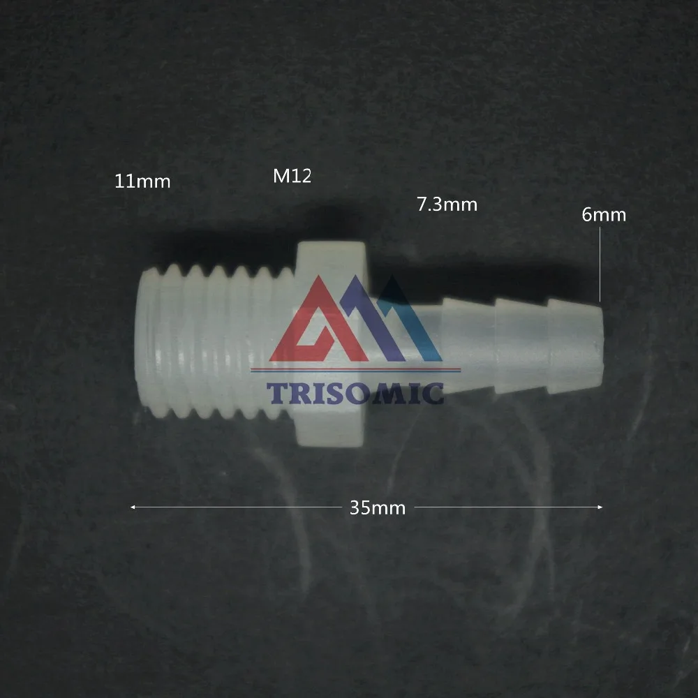 6mm-M12 ストレートコネクタプラスチックパイプ継手有刺コネクタスレッド材料 PP 水槽航空会社水族館