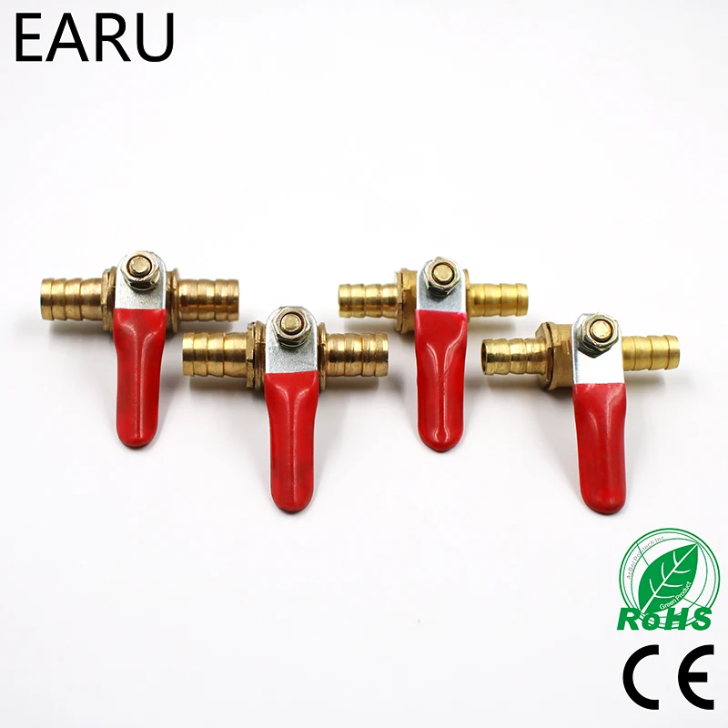 

6mm-12mm Hose Barb Inline Brass Water Oil Air Gas Fuel Line Shutoff Ball Valve Pipe Fittings Pneumatic Connector Controller