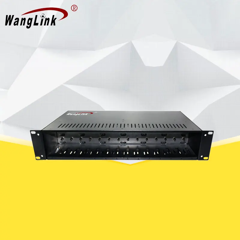 Fiber Optical Media Converter Chassis, Double Power Supply, 2U, 14 Slots, 19 Inch Rack Chassis