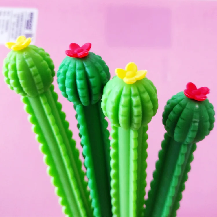 1 pcs fresh cactus ball modelling neutral pen student black carbon signature pen