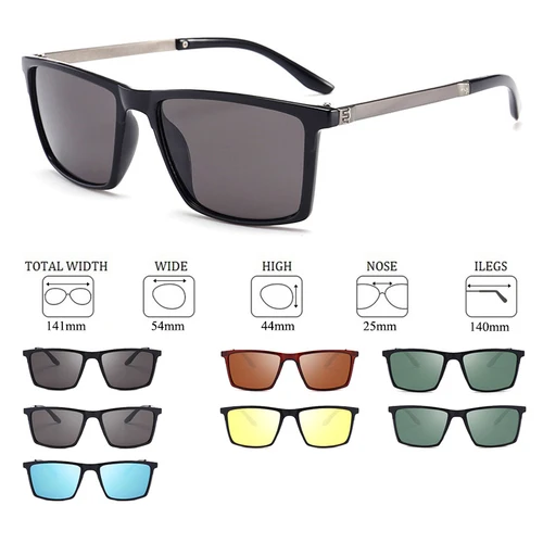 Imagen 2 del producto Psacss-gafas De sol polarizadas cuadradas para hombre, lentes De conducción Retro De alta calidad, UV400