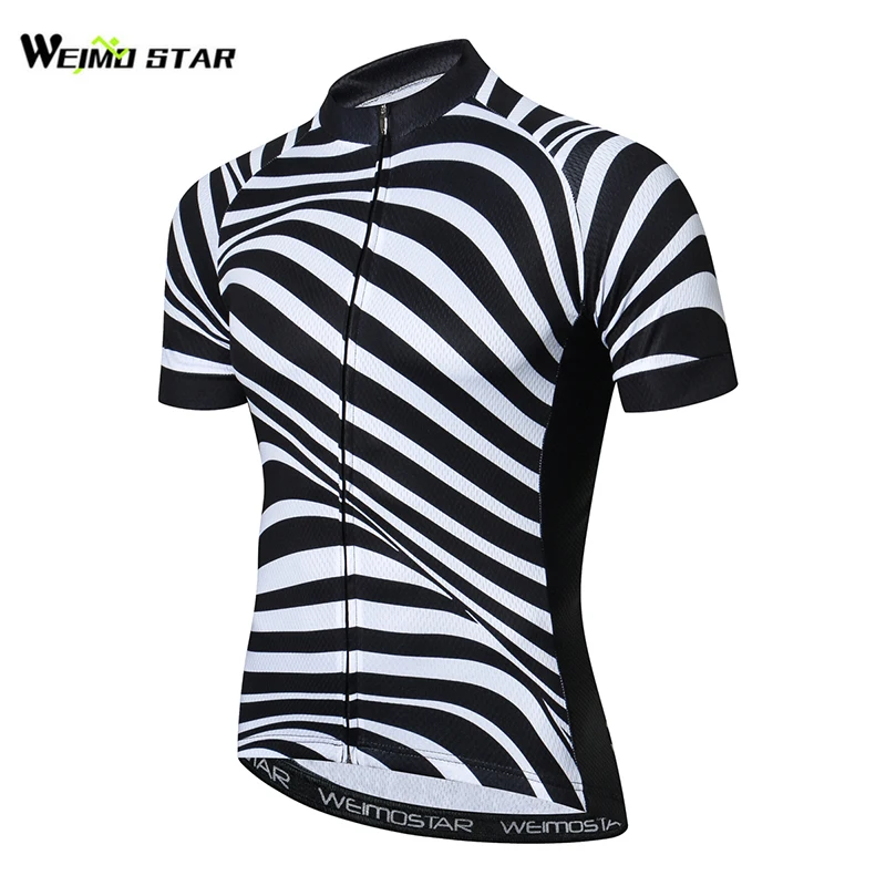 Weimostar Men Cycling Jersey Striped Zebra Jersey Cycling Clothing Roupa Maillot Ciclismo Breathale Mountain Bike Clothing Tops