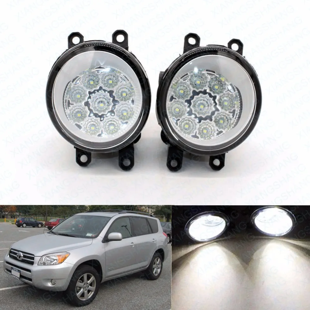 LED Front Fog Lights For Toyota Yaris 2006-2013 Car Styling Round Bumper High Brightness DRL Day Driving Bulb Fog Lamps