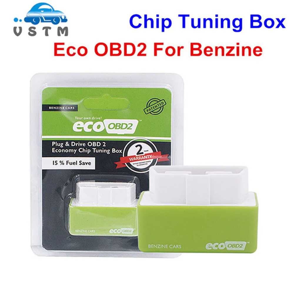 Green EcoOBD2 Economy Chip Tuning Box OBD Car Fuel Saver Eco OBD2 for Benzine Cars Fuel Saving 15%