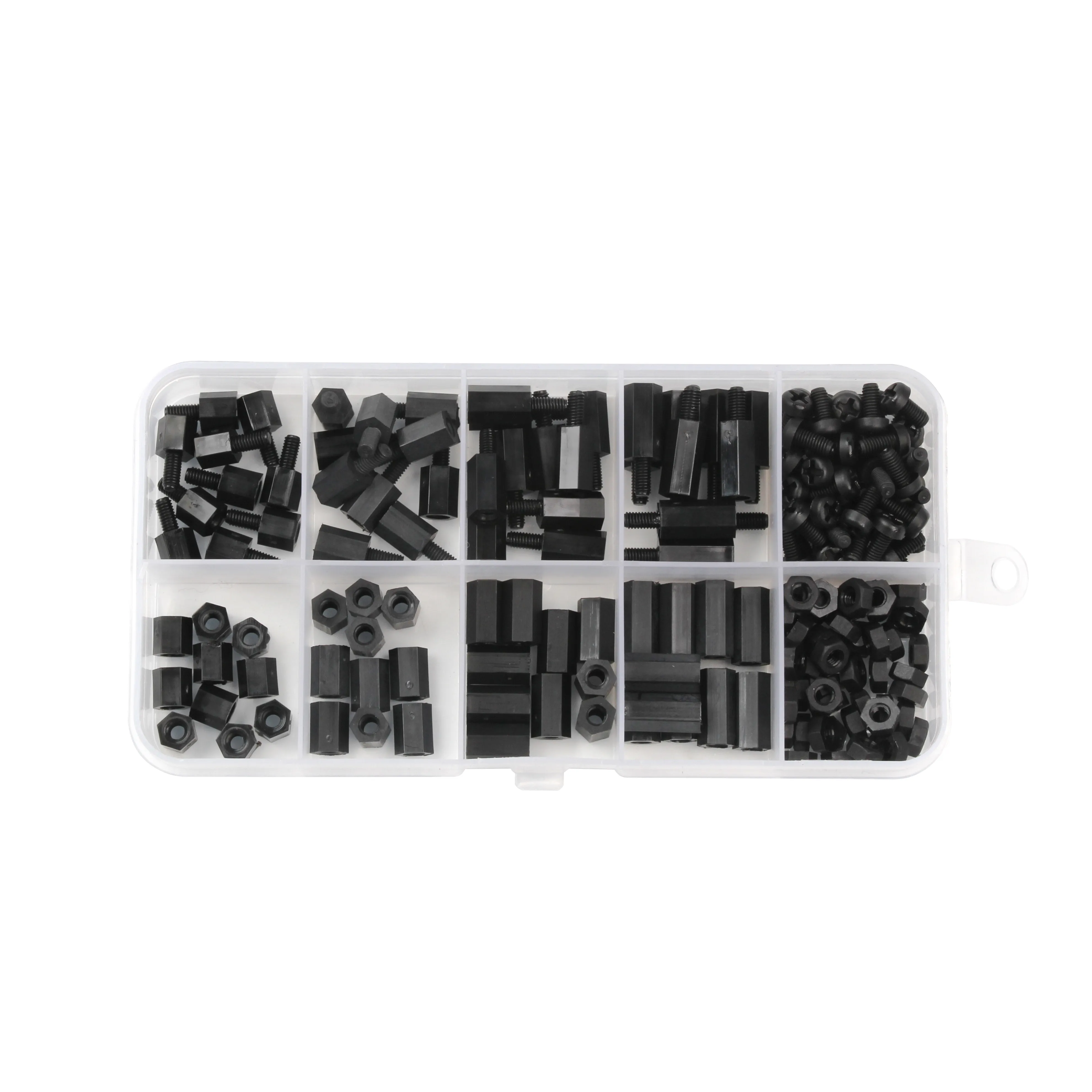 180 Pz M3 Misto Femmina Maschio Vi Distanziali Esagonali Set Nylon Standoff Spacer Colonna Per PCB Scheda Madre Fissa Vi Di Legno Di Plastica