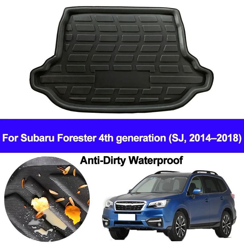 Car Rear Boot Cargo Liner Trunk Floor Carpets Tray Mats Pad Mat Carpet For Subaru Forester 4th generation SJ Series 2014 - 2018