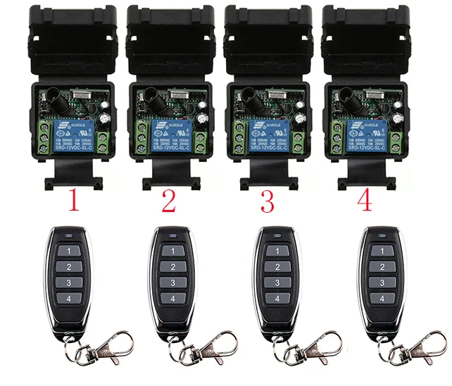 

xuanlongyuan DC12V 24V 1CH RF Wireless Remote Control Relay Switch Security System Garage Doors shutters window /lamp